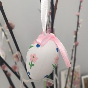 Bag of 12 Mini Pink/White Floral Paper Eggs from Gisela Graham