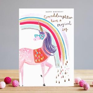 Granddaughter Unicorn Birthday Card