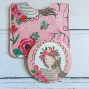 Flower Girl and Unicorn Pocket Mirror