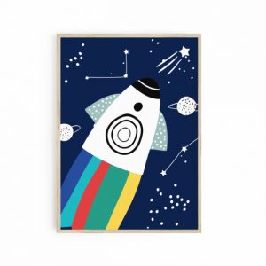 Rainbow Rocket Print