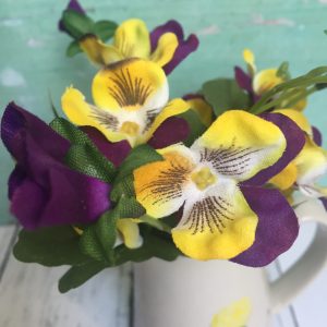 Faux Yellow/Purple Viola Bunch