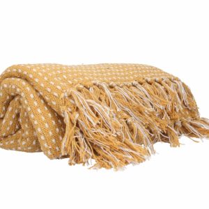 Stab Stitch Mustard Throw