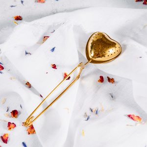 Brass Finish Heart Tea Infuser