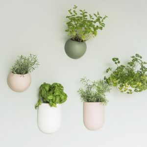Oval Wall Plant Pot in Light Pink