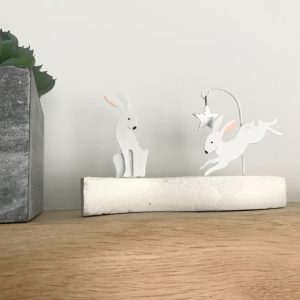 Arctic Hares and Star Freestanding Decoration
