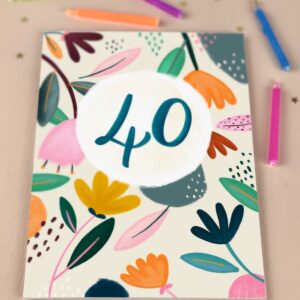 Forty Birthday Floral Milestone Greetings Card