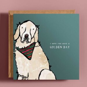 Golden Retriever Greetings Card from Katie Cardew