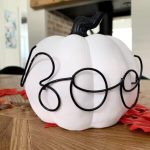 Autumnal Mono Boo Decorative Pumpkin