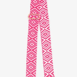 Ladies Geometric Ikat Print Bag Strap in Pink