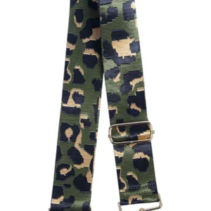 Ladies Khaki Leopard Print Bag Strap