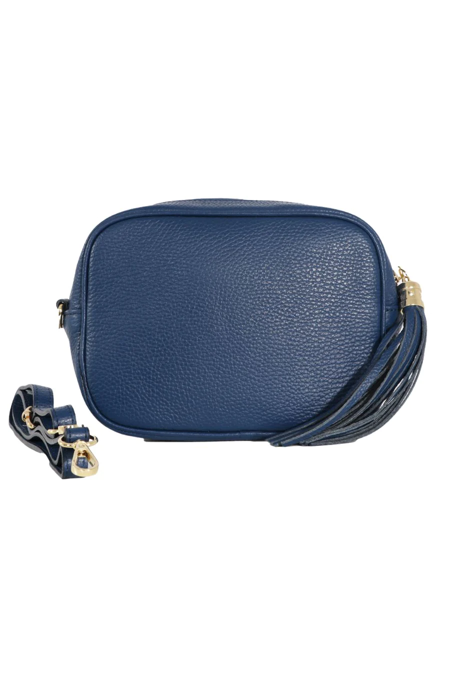 Ladies Navy Blue Leather Camera Bag