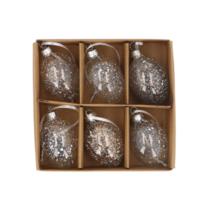 Box of 6 Glass Decorative Hanging Eggs from Gisela Graham